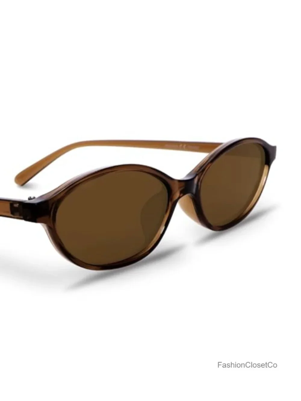 Retro Oval Cat Eye Sunglasses Lightweight UV Protection Narrow Shades Trendy 90s